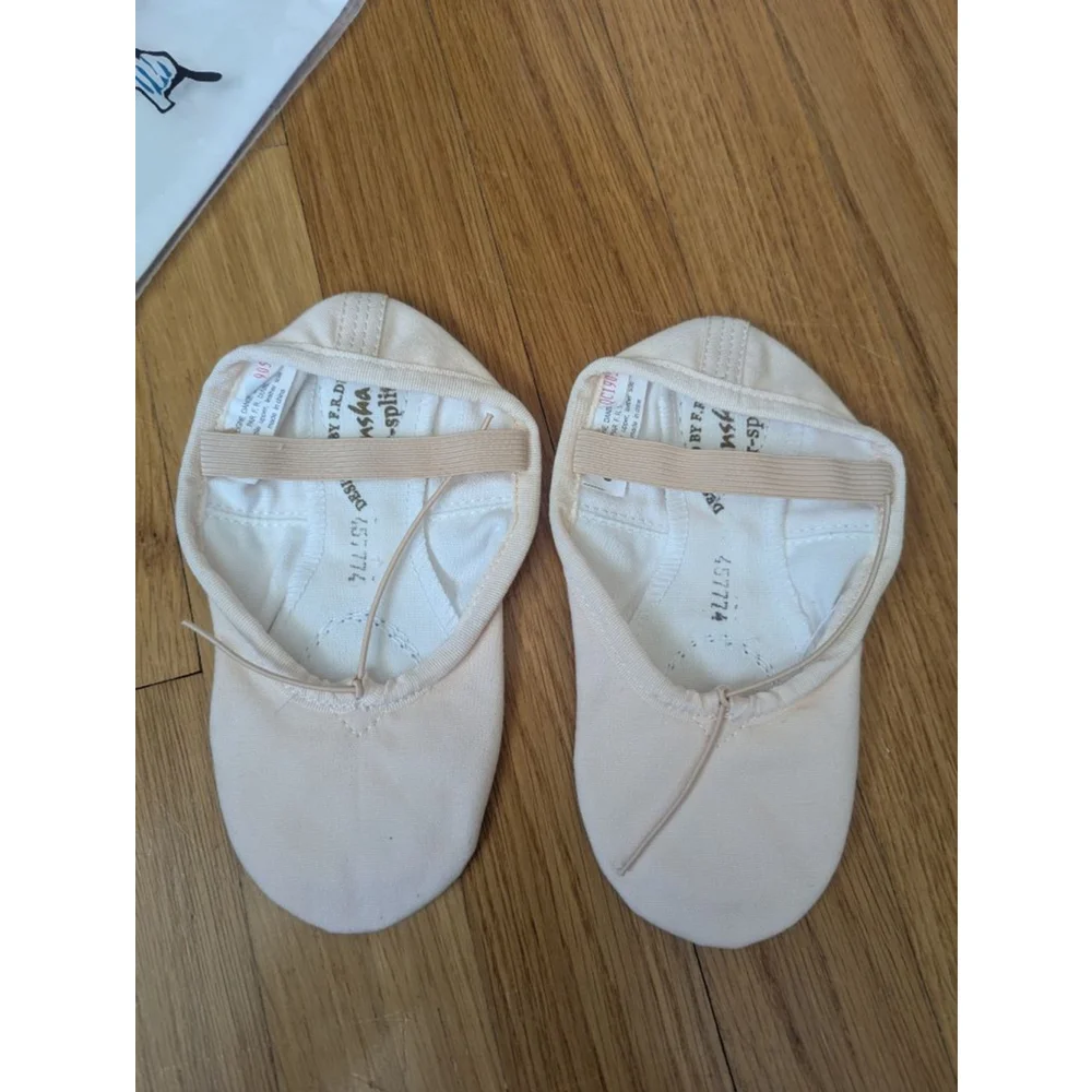 Sansha Star Split Ballet Shoes Pink Canvas Youth 11.5